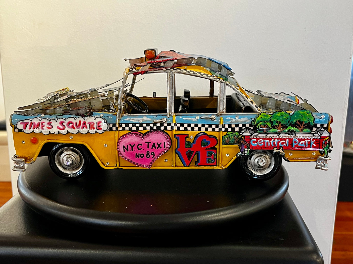 Spider-Man Taking a Taxi Ride Unique Car Sculpture