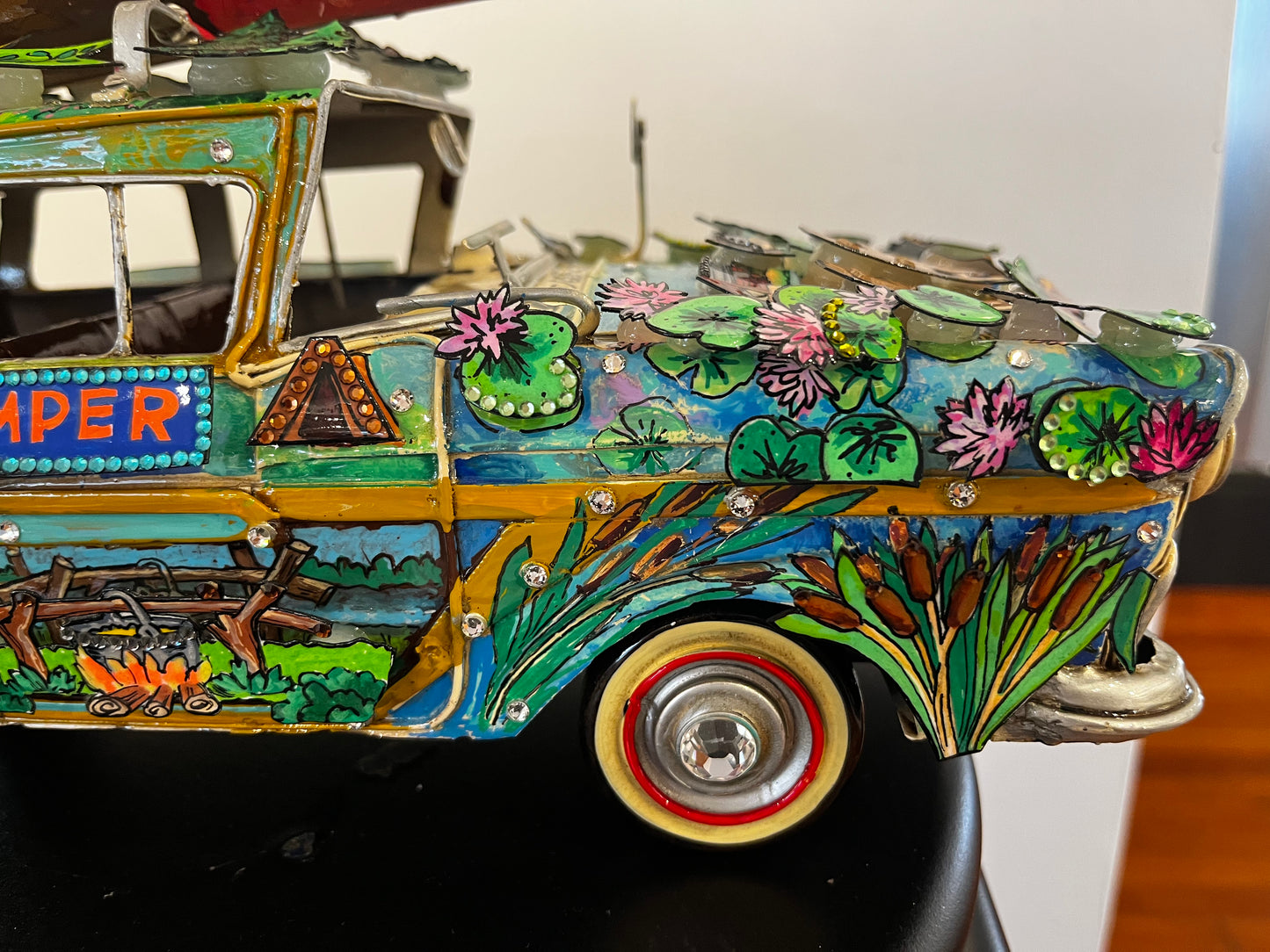 Happy Camper Unique Car Sculpture