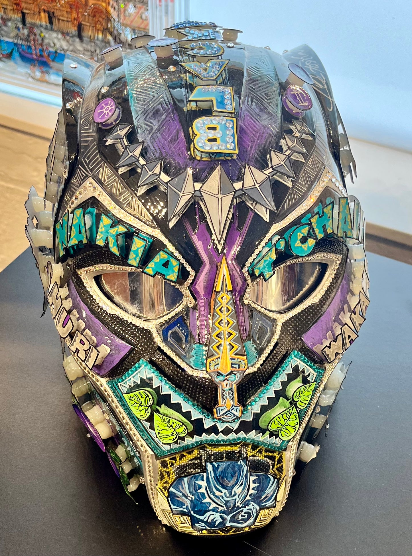 Black Panther Unique Helmet Sculpture