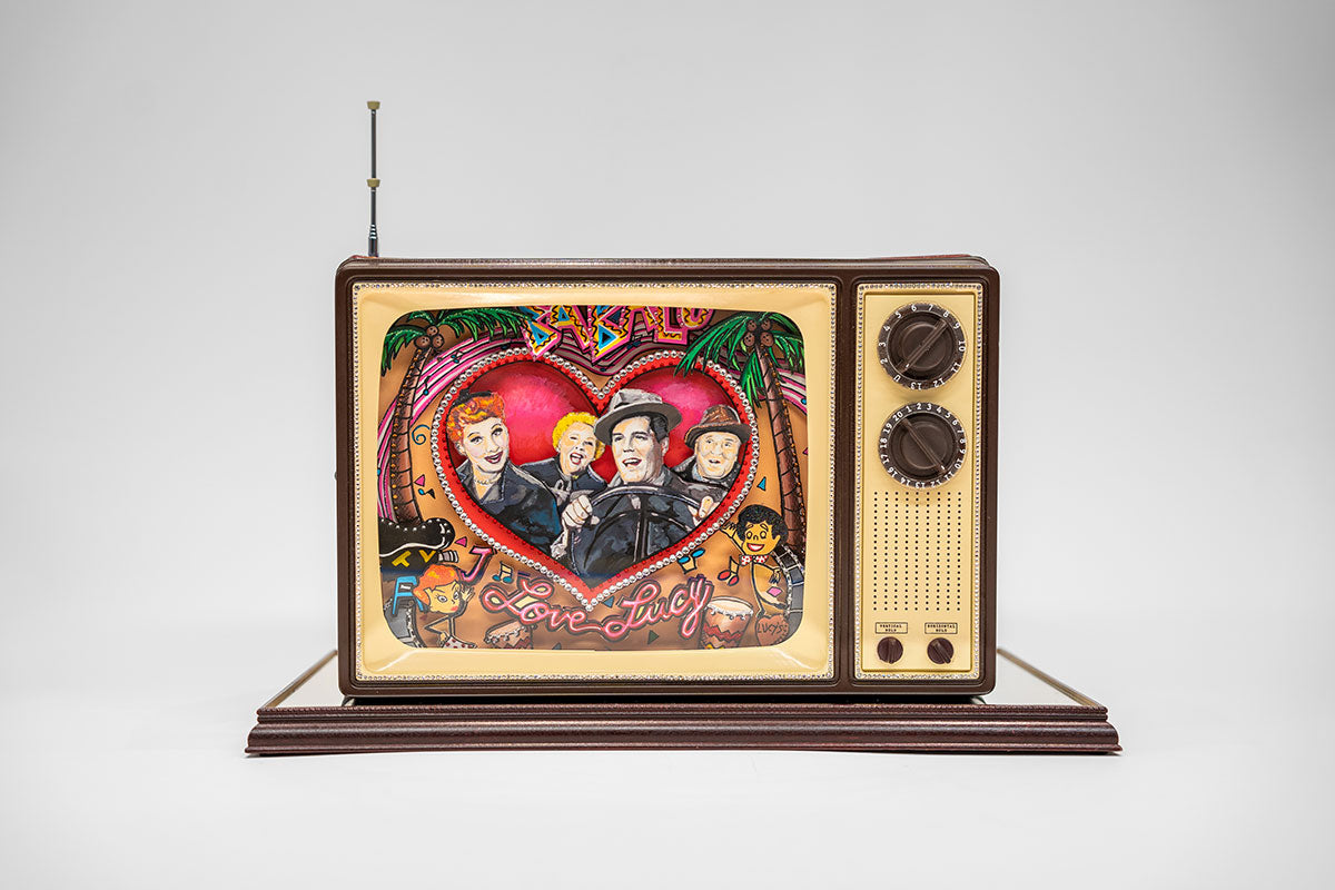 We Love Lucy Hand Painted TV Sculpture